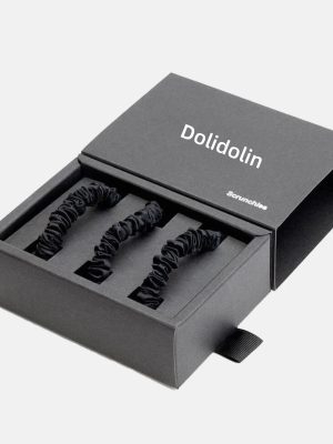 22mm 100% mulberry silk hair scrunchies 3-pack with customized gift boxes