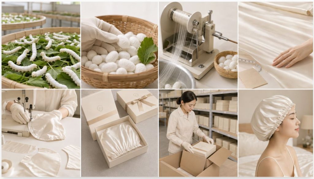 From a tiny silkworm to a beautifully finished silk bonnet — every detail matters.