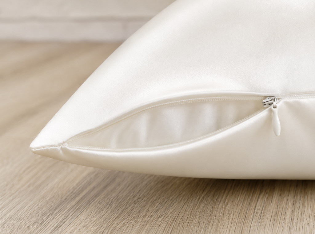 Mulberry silk pillowcase sewing zipper 