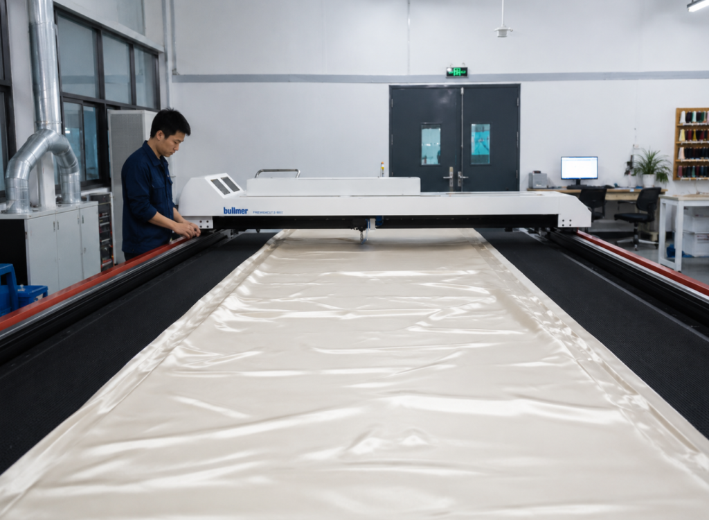 silk fabric cutting before making silk pillowcases