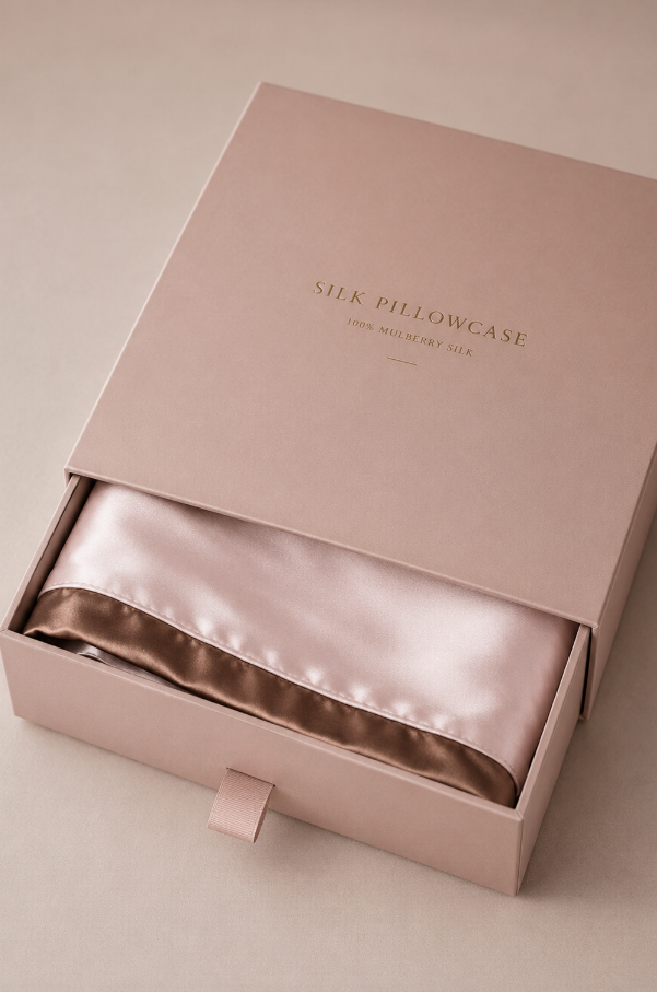 Luxury custom gift box packaging for mulberry silk pillowcase